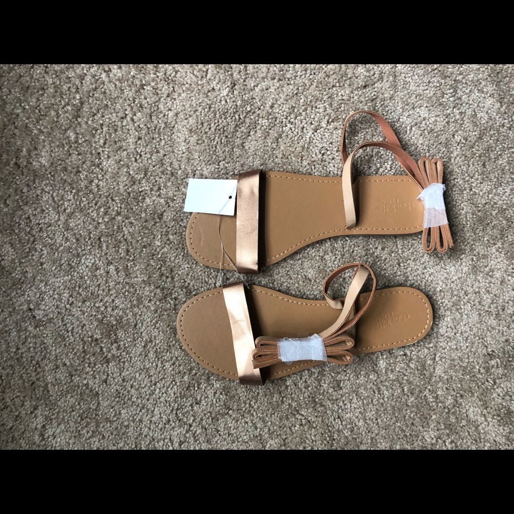 Tan lace up sandals